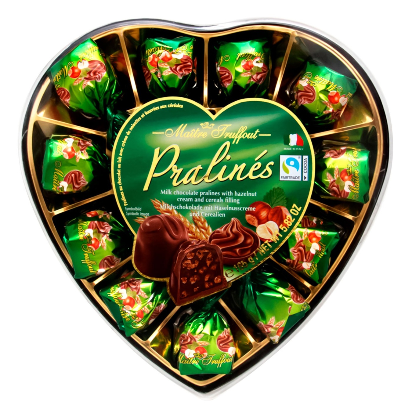 

Конфеты Maitre Truffout Pralines молочный шоколад и ореховый крем 165г