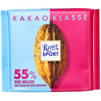 Шоколад молочный Ritter Sport Гана 55% 100г - купить, цены на METRO - фото 2