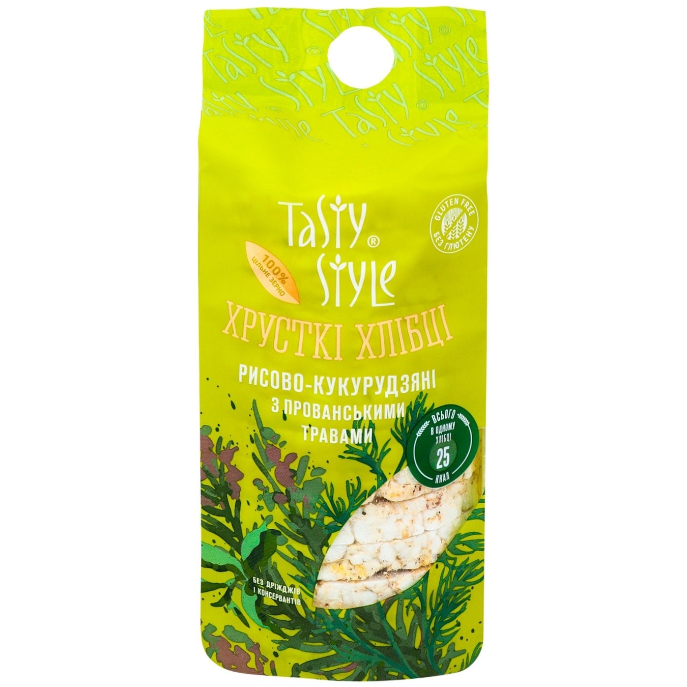 

Хлебцы Tasty Style рисово-кукурузные с прованскими травами 100г