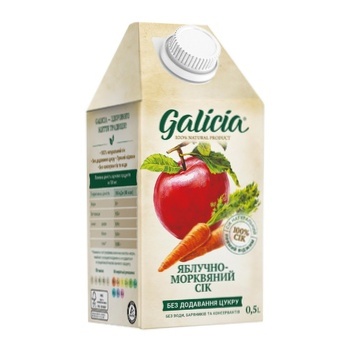 Galicia apple-carrot juice with pulp 0.5l - buy, prices for Vostorg - photo 2