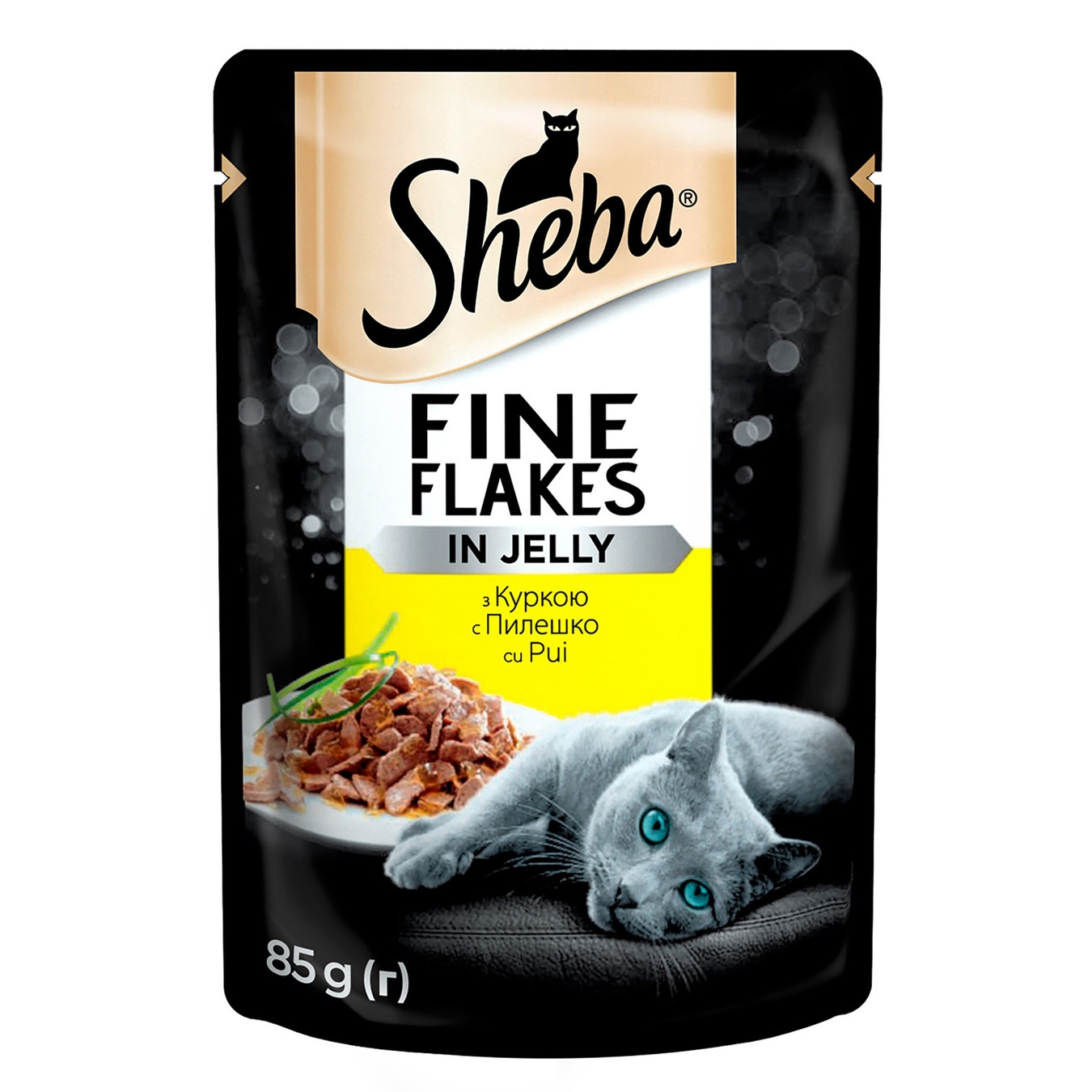 

Корм Sheba Fine Flakes с курицей в желе для взрослых кошек 85г