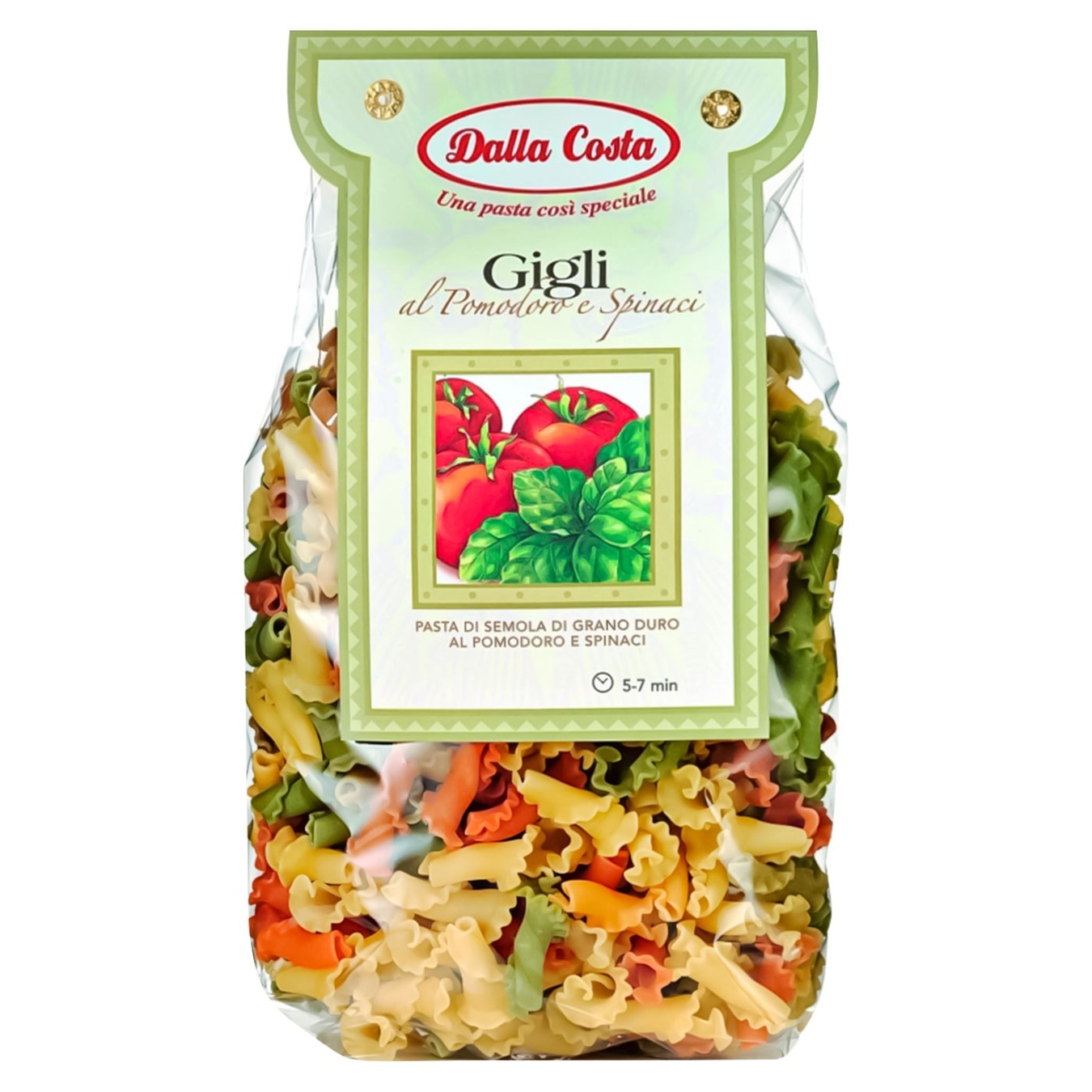 

Макароны Della Costa Гигли томат и шпинат 250г