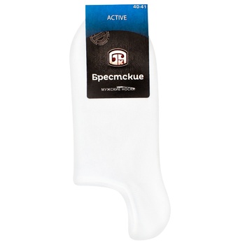 Brestskie Active Short White Men's Socks Size 25 - buy, prices for NOVUS - photo 1