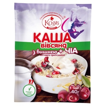 Kozub Oatmeal With Cherries And Chia Seeds 40g - buy, prices for Auchan - photo 2