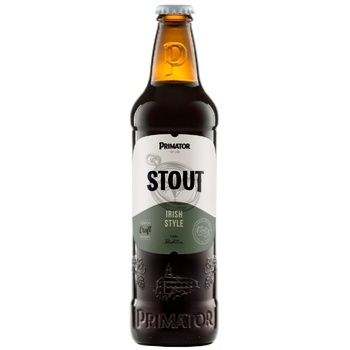 Пиво Primator Stout темное фильтрованное 4,7% 0,5л - купить, цены на ULTRAMARKET - фото 1