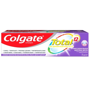 Зубная паста Colgate Total 12 Профессиональная Здоровье Десен комплексная антибактериальная 75мл - купить, цены на МегаМаркет - фото 5