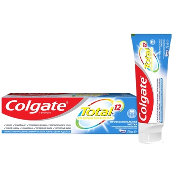 Зубна паста Colgate Total 12 Професійне чищення комплексна антибактеріальна 75мл - купити, ціни на NOVUS - фото 1