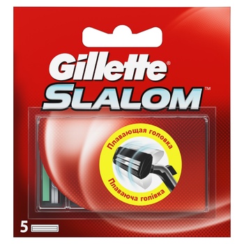 Картриджи для гоління Gillette Slalom змінні 5шт - купити, ціни на ULTRAMARKET - фото 1