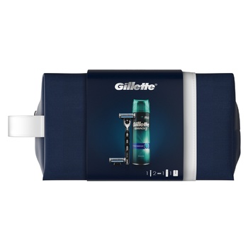 Набор подарочный Gillette Бритва с 2 сменными кассетами Mach3 + гель для бритья 200мл - купить, цены на МегаМаркет - фото 1