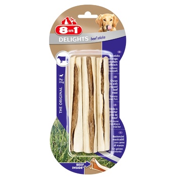 8in1 Delights Pressed Beef Sticks Treats for Dogs 13cm 75g 3pcs - buy, prices for Vostorg - photo 1