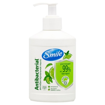 Smile Liquid Antibacterial Soap Lime + Mint 250ml - buy, prices for MegaMarket - photo 1