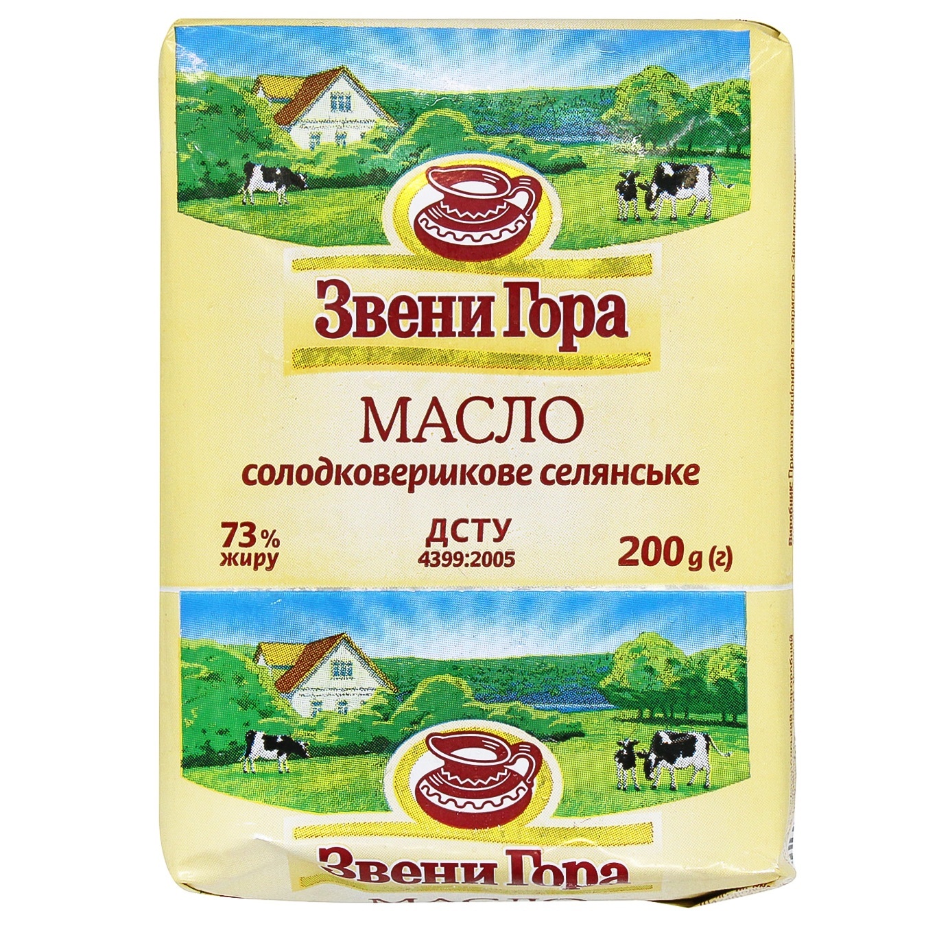 

Масло Звени Гора крестьянское сладкосливочное 73% 200г