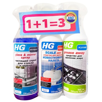 HG Cleaning Agent 2pcs 500ml + 1 as a Gift - buy, prices for Vostorg - photo 1