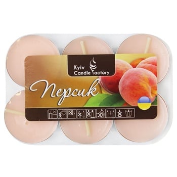 Kyiv Candle Factory Peach Candle 6pcs - buy, prices for ULTRAMARKET - photo 1