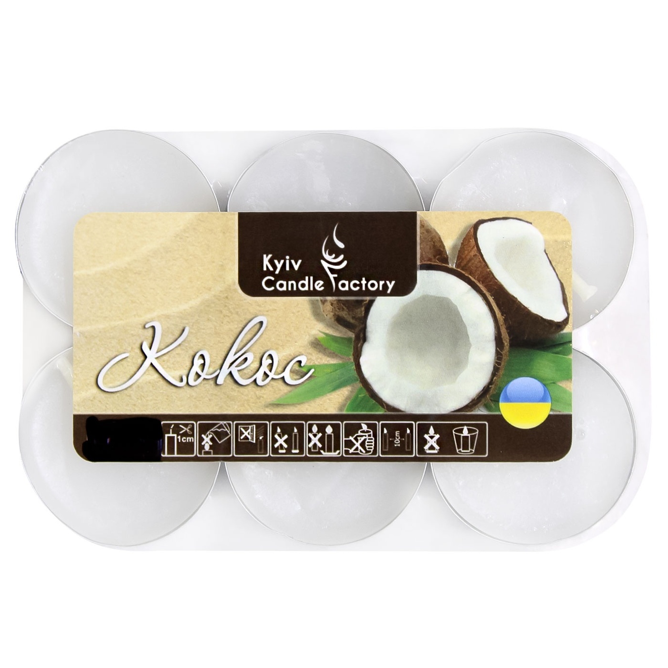 

Свеча Kyiv Candle Factory кокос 6шт