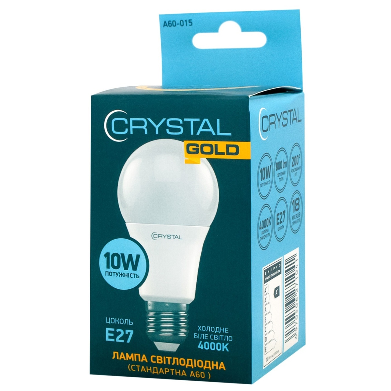 

Лампа Crystal Gold Led A60 10W Е27 4K A60-015