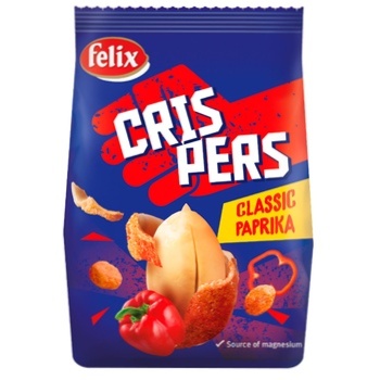 Арахис в хрустящей оболочке Felix Crispers со вкусом паприки 140г - купить, цены на ULTRAMARKET - фото 1