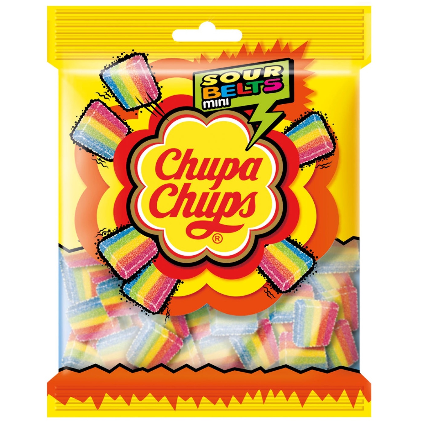 

Мармелад жевательный Chupa Chups Sour Belts Mini с фруктовым вкусом 150г