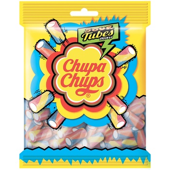 Мармелад жувальний Chupa Chups Sour Tubes Mini з фруктовим смаком 150г