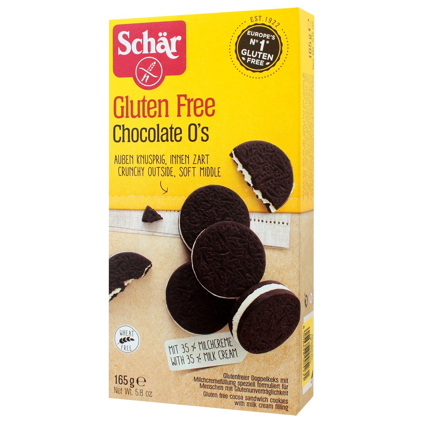 

Печенье-сэндвич Schar Chocolate O's без глютена165г