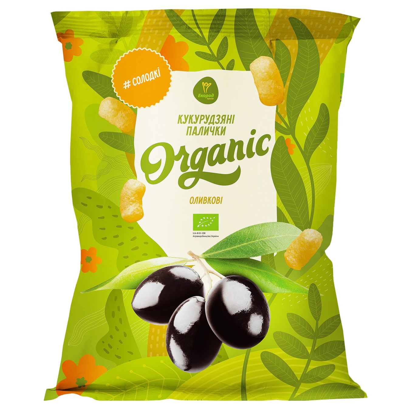 

Кукурузные палочки Экород Organic оливковые 70г