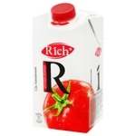 Сок Rich томатный с мякотью и солью восстановленный стерилизованный 0,5л