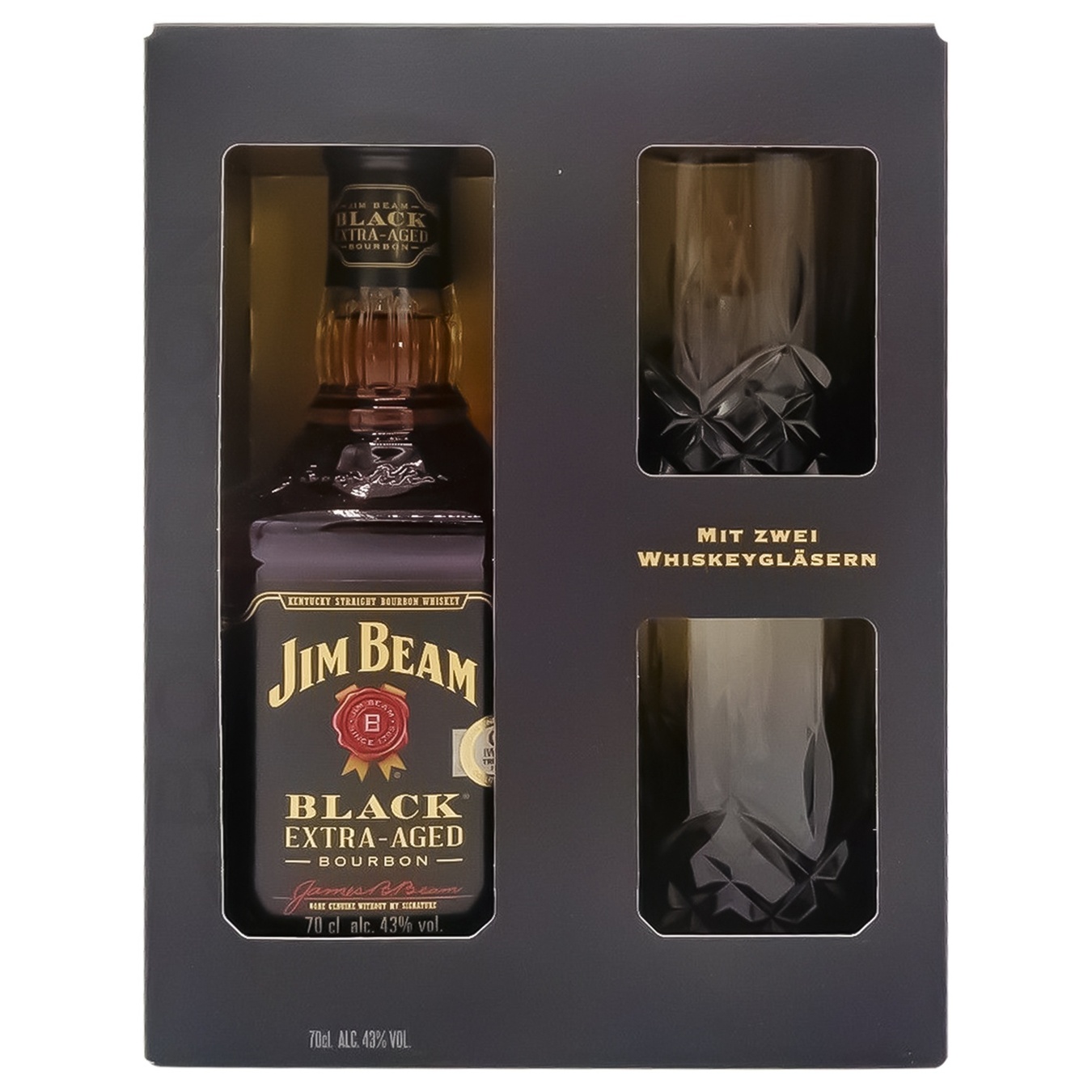 

Бурбон Jim Beam Black 700мл + 2 стакана