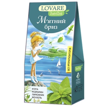 Чай трав'яний Lovare Herbs М'ятний бриз 1,8г*20шт - купити, ціни на Auchan - фото 1