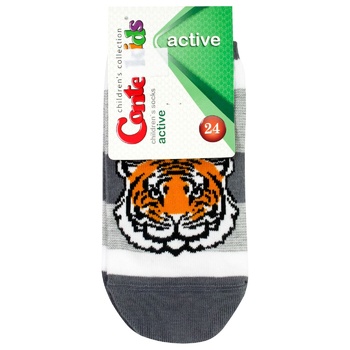 Шкарпетки Conte Kids Active дитячі ультракороткі темно-сірі 24р - купити, ціни на ULTRAMARKET - фото 1