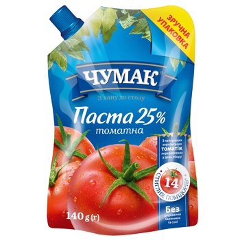 Chumak Tomato Paste 25% 140g - buy, prices for COSMOS - photo 1