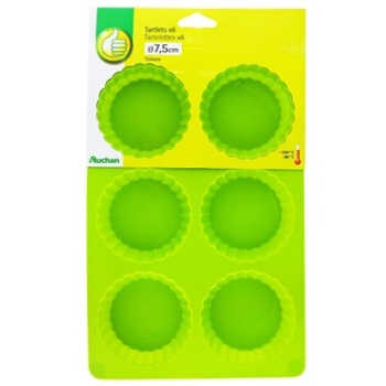 Форма Auchan для выпечки силиконовая на 6 формочек 7,5см - купить, цены на - фото 1