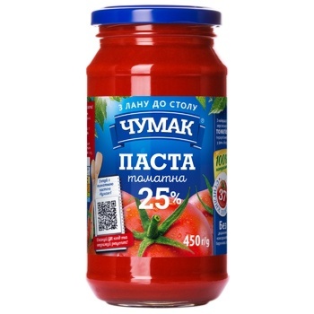 Томатна паста Чумак 25% 450г - купити, ціни на Таврія В - фото 1