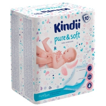 Пелюшки дитячі Kindii Pure & Soft 10шт - купити, ціни на Auchan - фото 1