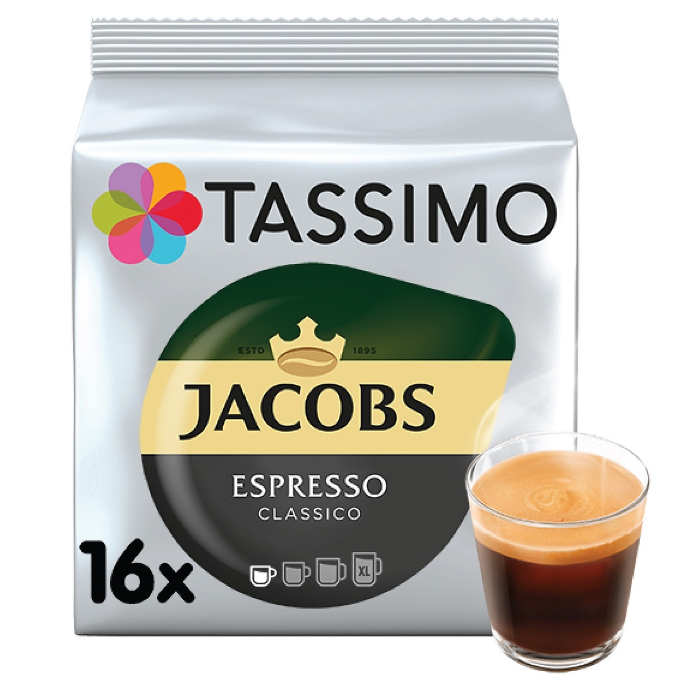 

Кофе Jacobs Tassimo Эспрессо молотый в капсулах 16шт 118,4г