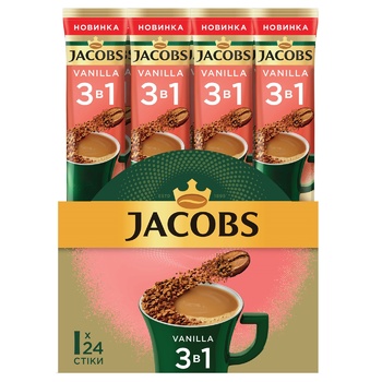 Напиток кофейный Jacobs 3в1 Vanilla растворимый 15г х 24шт - купить, цены на - фото 3