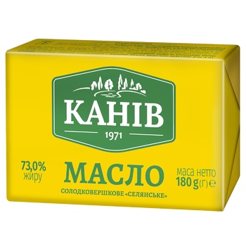 Масло Канев сладкосливочное крестьянское 73% 180г - купить, цены на Торба - фото 1