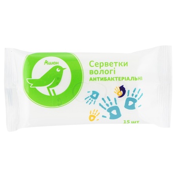 Auchan Antibacterial Wet Wipes 15pcs - buy, prices for Auchan - photo 1