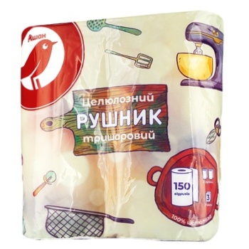 Auchan Cellulose Three-layer Paper Towel 150 sheets 2pcs - buy, prices for Auchan - photo 1