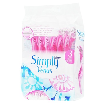 Станки Gillette Simply Venus 3 лезвия одноразовые для женщин 12шт
