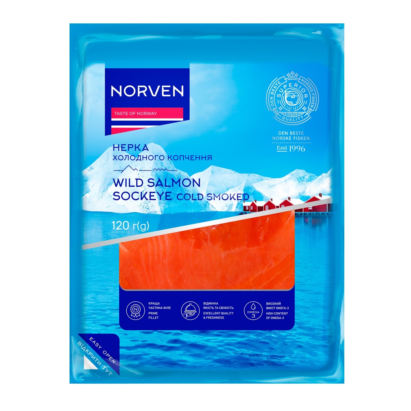 

Нерка Norven холодного копчения нарезка 120г