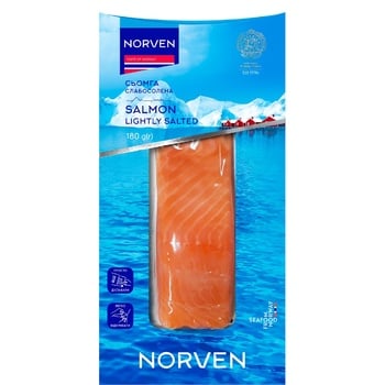 Семга Norven филе-кусок слабосоленая 180г - купить, цены на Auchan - фото 1