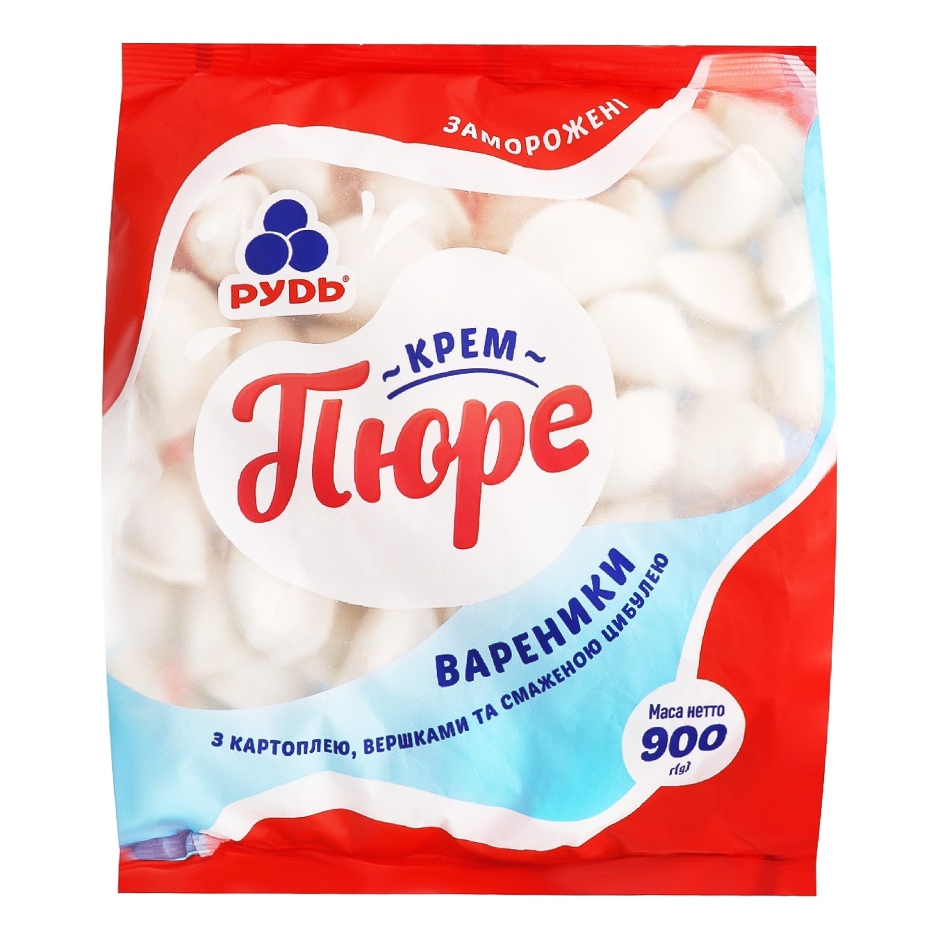 

Вареники Рудь Крем-пюре с картофелем сливками и жареным луком 900г
