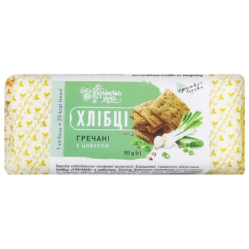 Хлебцы Українська Зірка Гречневые с луком 90г - купить, цены на КОСМОС - фото 1