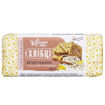 Хлебцы Українська Зірка Бездрожжевые с семенами подсолнечника 90г - купить, цены на Таврия В - фото 1