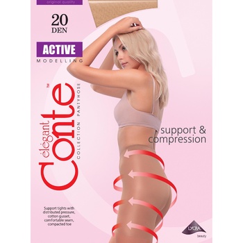 Conte Active 20den Tights size 3 Mocca