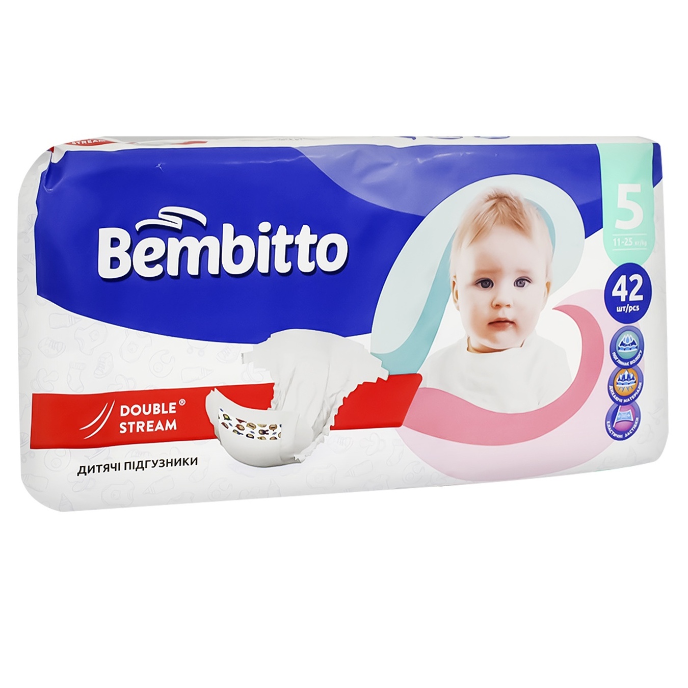 

Подгузники детские Bembitto 5 11-25кг 42шт