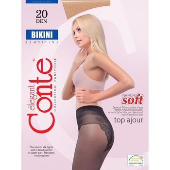 Колготки женские Conte Bikini 20ден р.4 Grafit - купить, цены на - фото 1