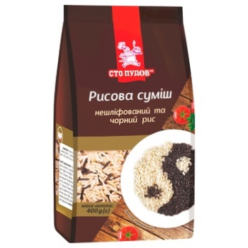 Смесь рисовая Сто Пудов нешлифованный и чорный 400г