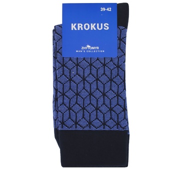 Krokus Jacquard High Men's Socks s.39-42 Blue - buy, prices for COSMOS - photo 1