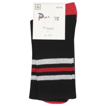 Шкарпетки чоловічі PSocks Комфорт р.42-43 чорний широкі смужки - купити, ціни на Ідеал - фото 1